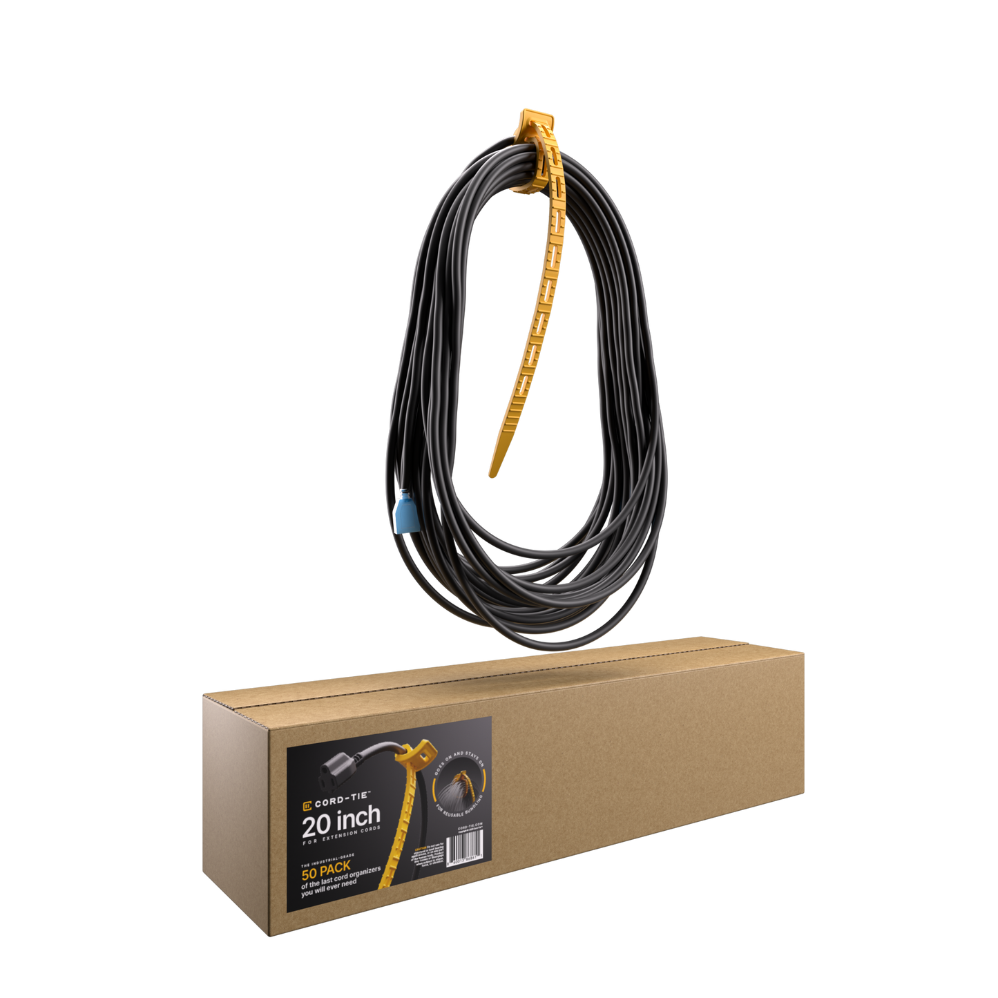 Cord-Tie 20" – 50 Pack [Yellow or Black]