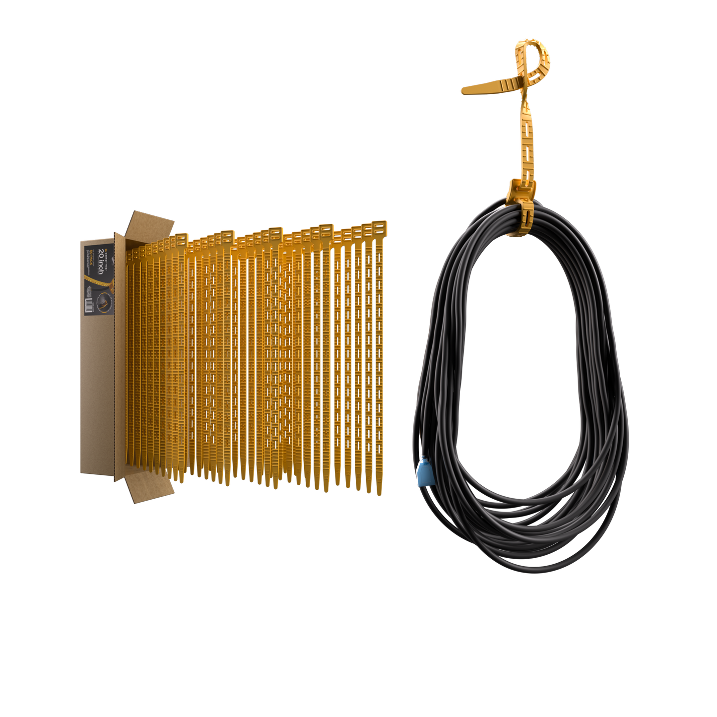 Cord-Tie 20" – 50 Pack [Yellow or Black]