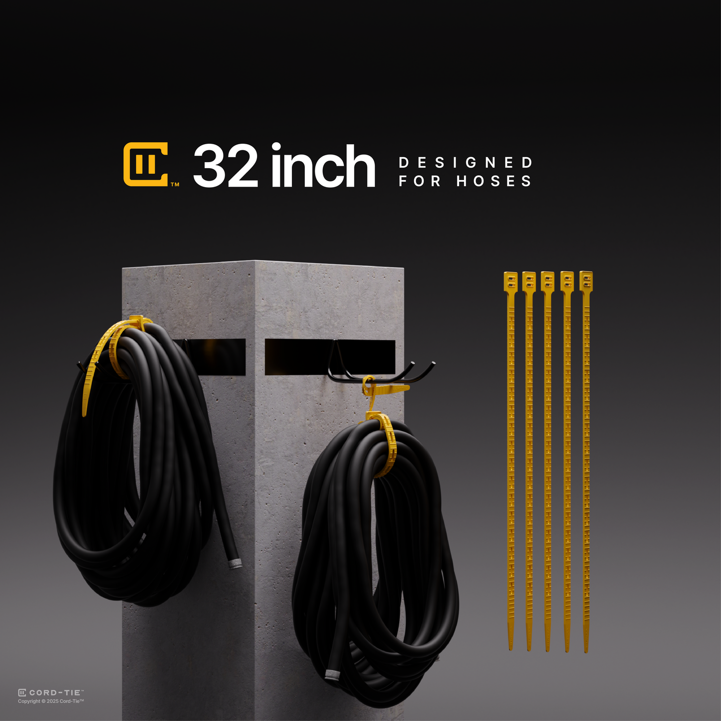 Cord-Tie 32" – 25 Pack [Yellow]
