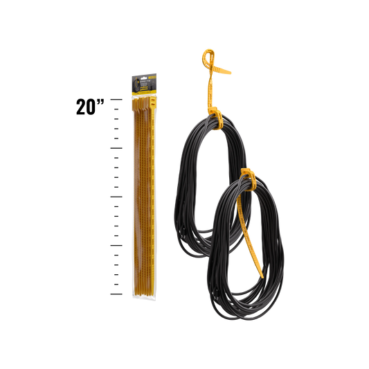 Cord-Tie 20" – 8 Pack [Yellow]