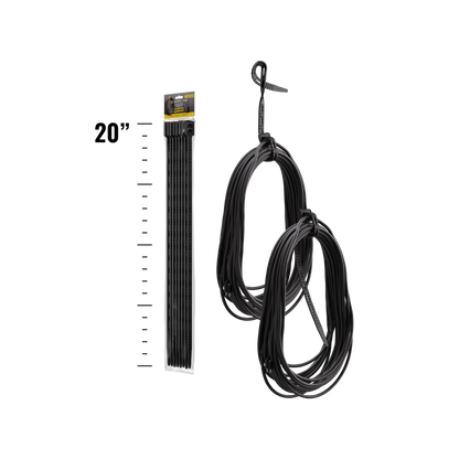 Cord-Tie 20" – 8 Pack [Black]